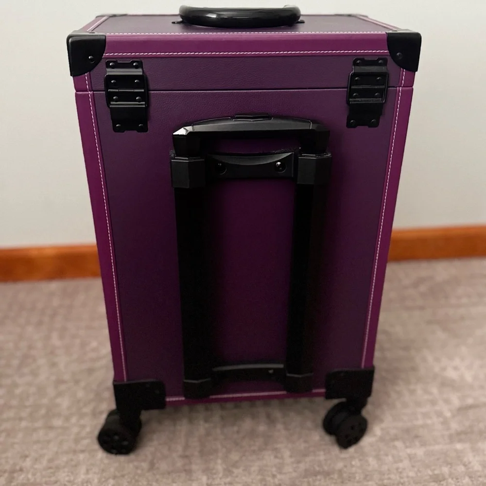 Elegant Purple Rolling Makeup Organizer